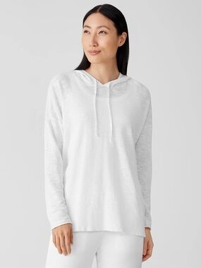 Eileen Fisher Linen Slub Hooded top